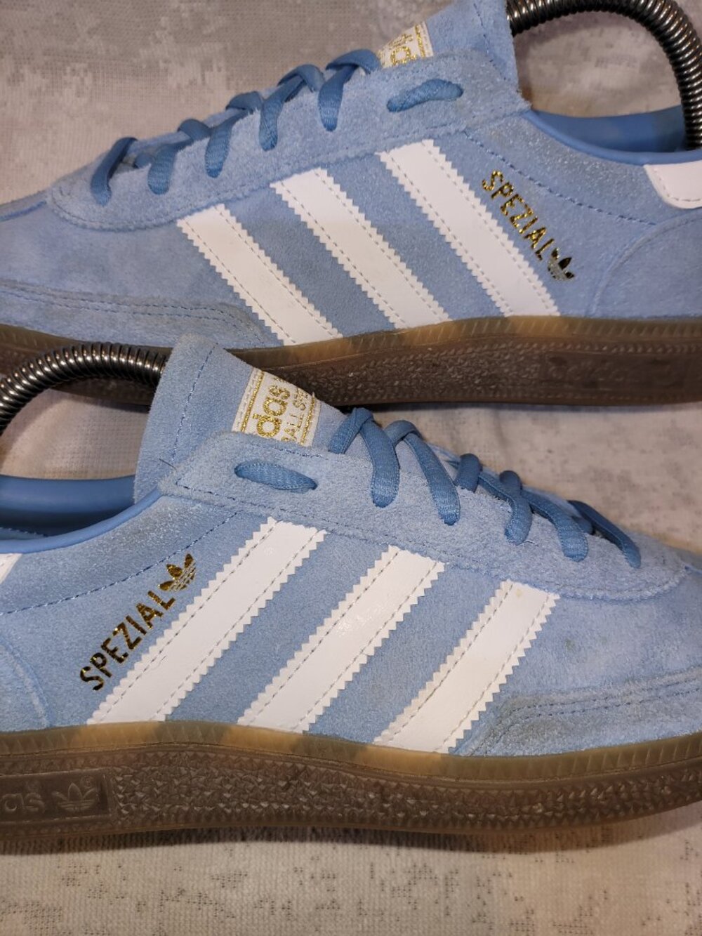 Adidas Handball Spezial Light Blue Cloud White Brown Gum Women's Size 9.5 JQ6822 - Picture 16 of 16